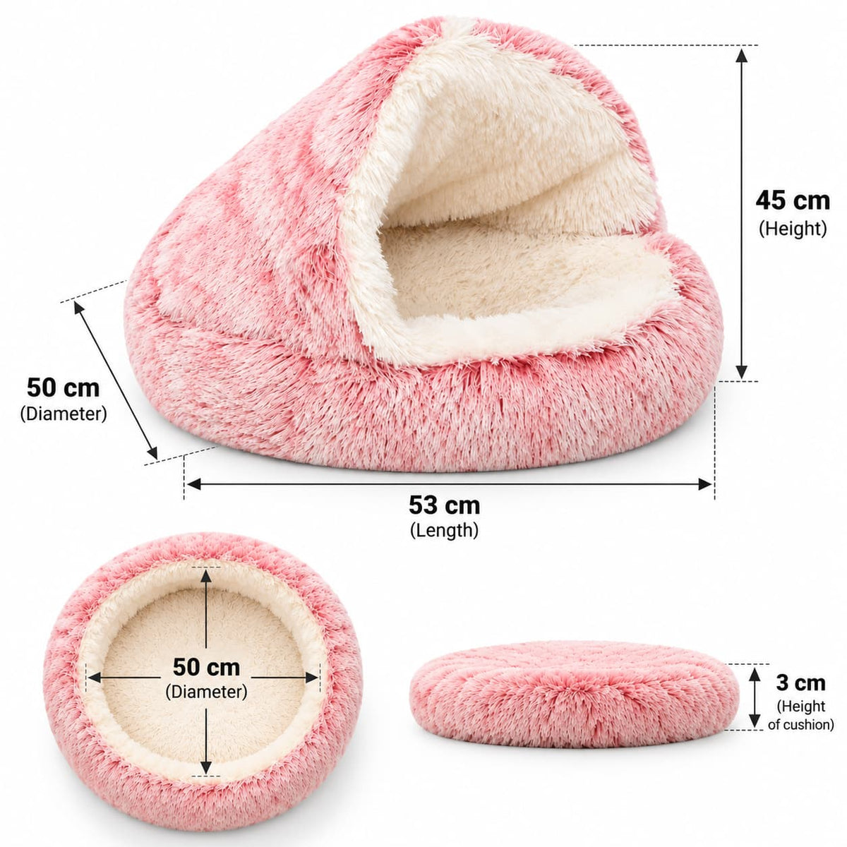 Plush Calming Cat Bed