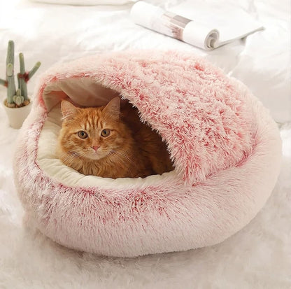 Plush Calming Cat Bed