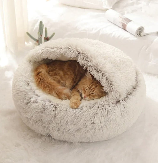Plush Calming Cat Bed